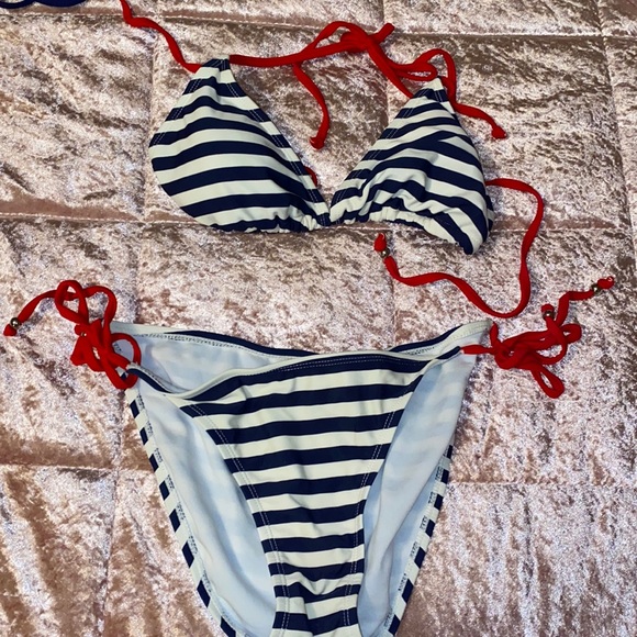 Swim Red White And Blue String Bikini Poshmark